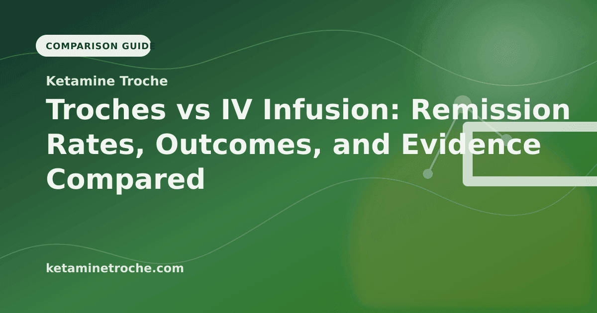 Troches vs IV Infusion: Remission Rates, Outcomes, and Evidence Compared article visual for Ketamine Troche